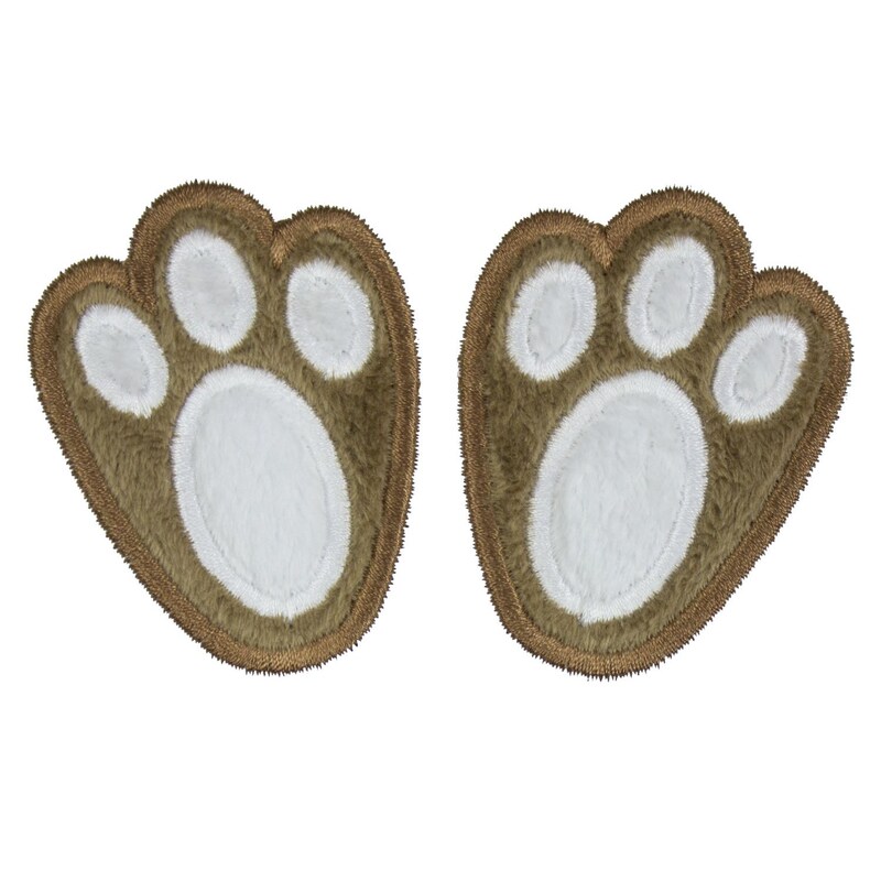 Easter Bunny Brown Paw Prints Sew or Iron on Patch